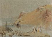 J.M.W. Turner river scene with steamboat oil